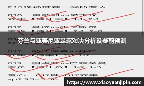 芬兰与亚美尼亚足球对决分析及赛前预测